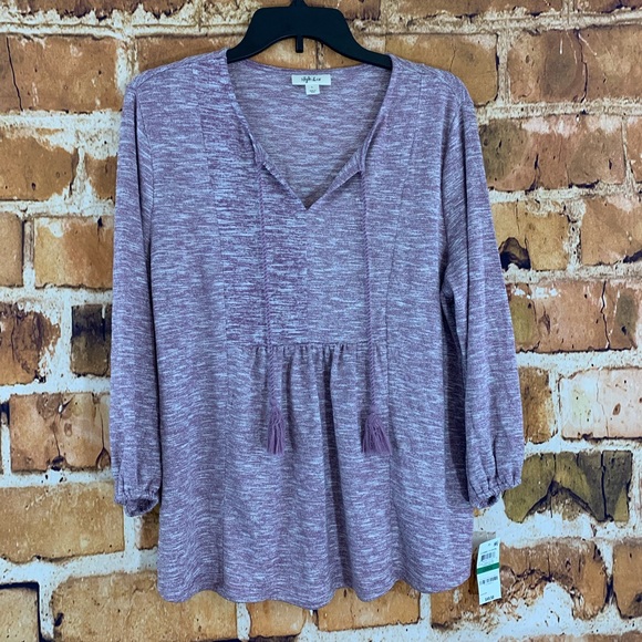 SOLD!!Style&Co Pleated Tassel Tie Top - Picture 4 of 8